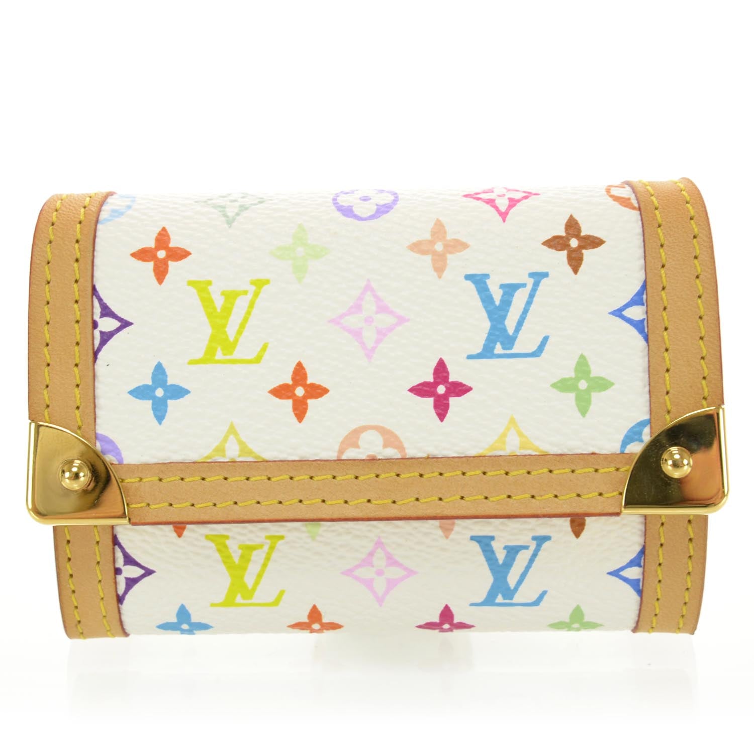 Louis Vuitton Monogram Multicolor Porte-Monnaie Plat Coin Purse White 1 of 7