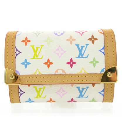 Louis Vuitton Monogram Multicolor Porte-Monnaie Plat Coin Purse White 1 of 7