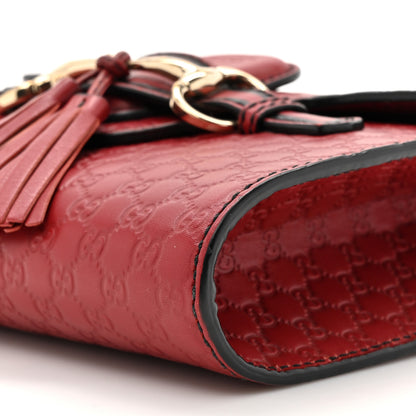 Gucci Soft Microguccissima Mini Emily Chain Shoulder Bag Rosso 10 of 17