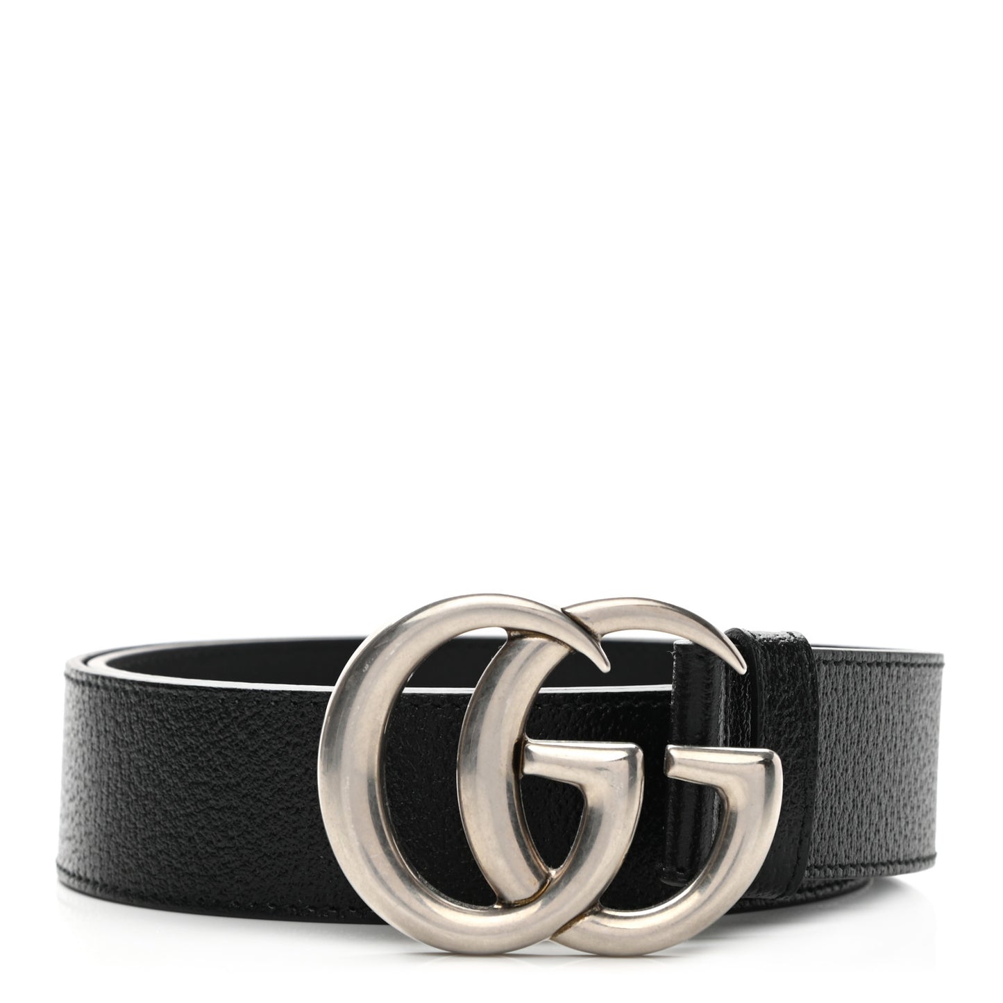 Textured Dollar Calfskin Nickel Double G 40mm Belt 95 38 Black