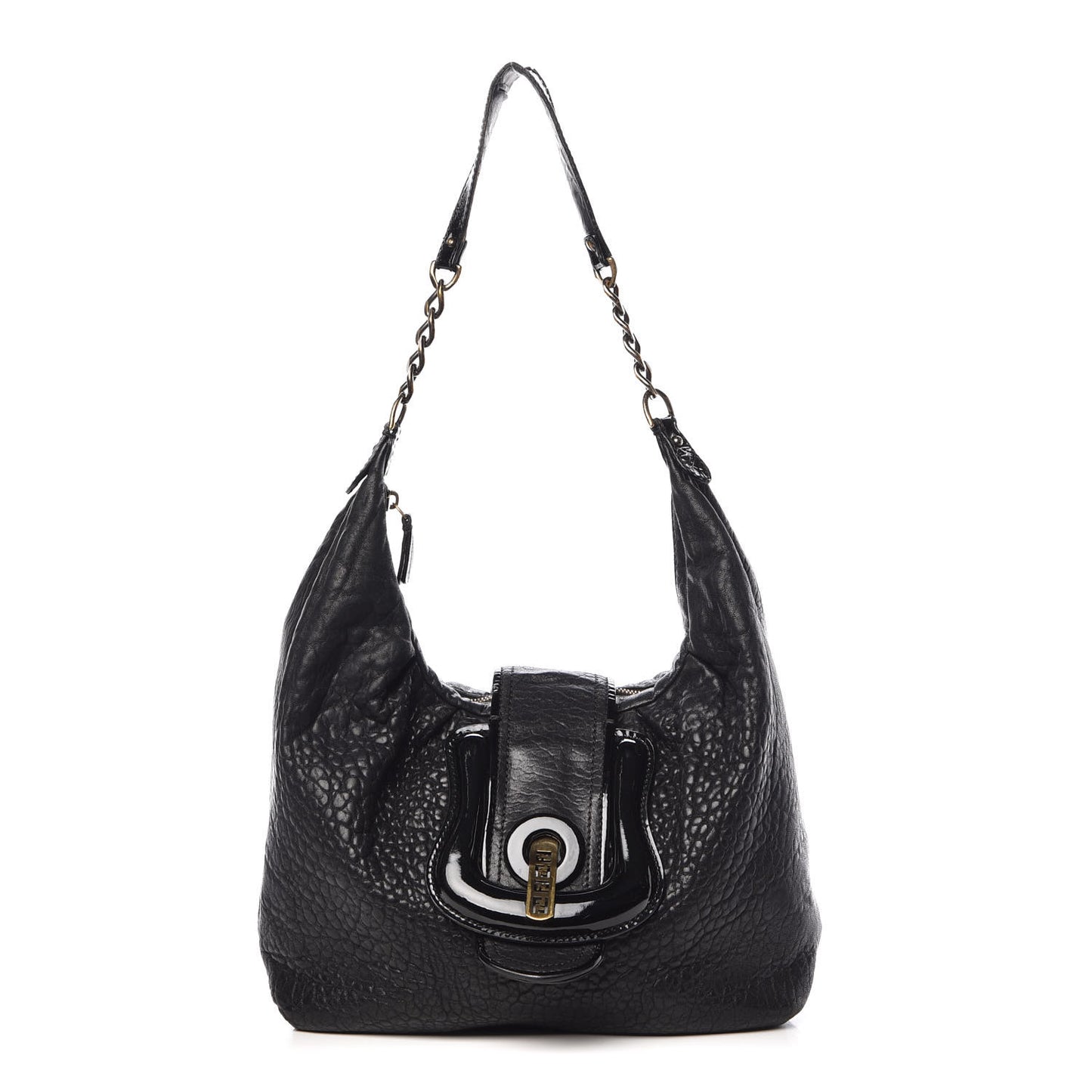 Nappa Patent B Buckle Hobo Black