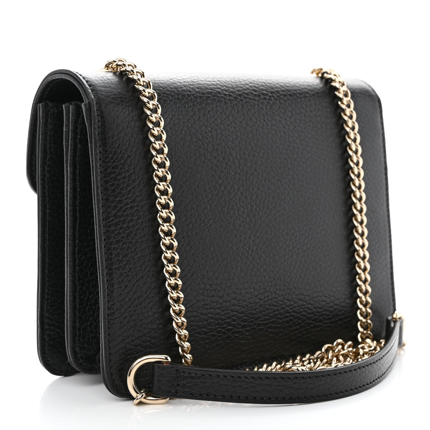 Dollar Calfskin Small Interlocking G Shoulder Bag Black