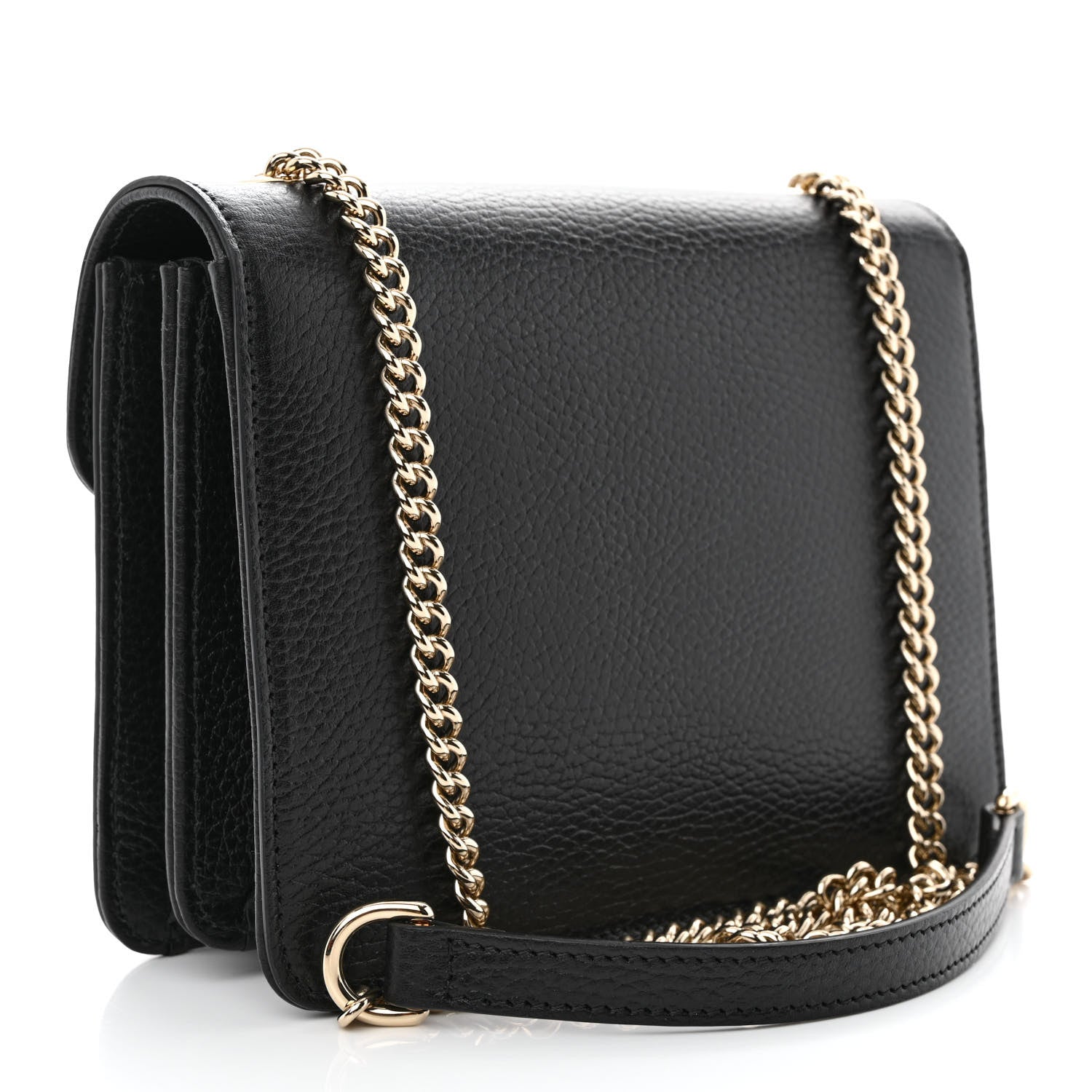 Gucci Dollar Calfskin Small Interlocking G Shoulder Bag Black 3 of 11