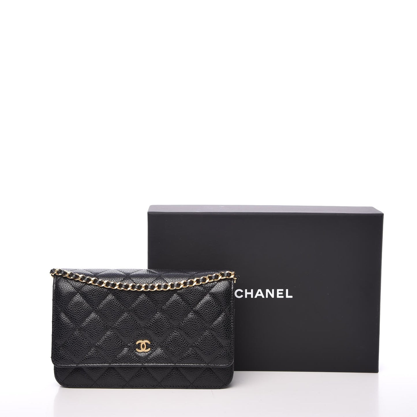 Caviar Quilted Wallet On Chain WOC Black