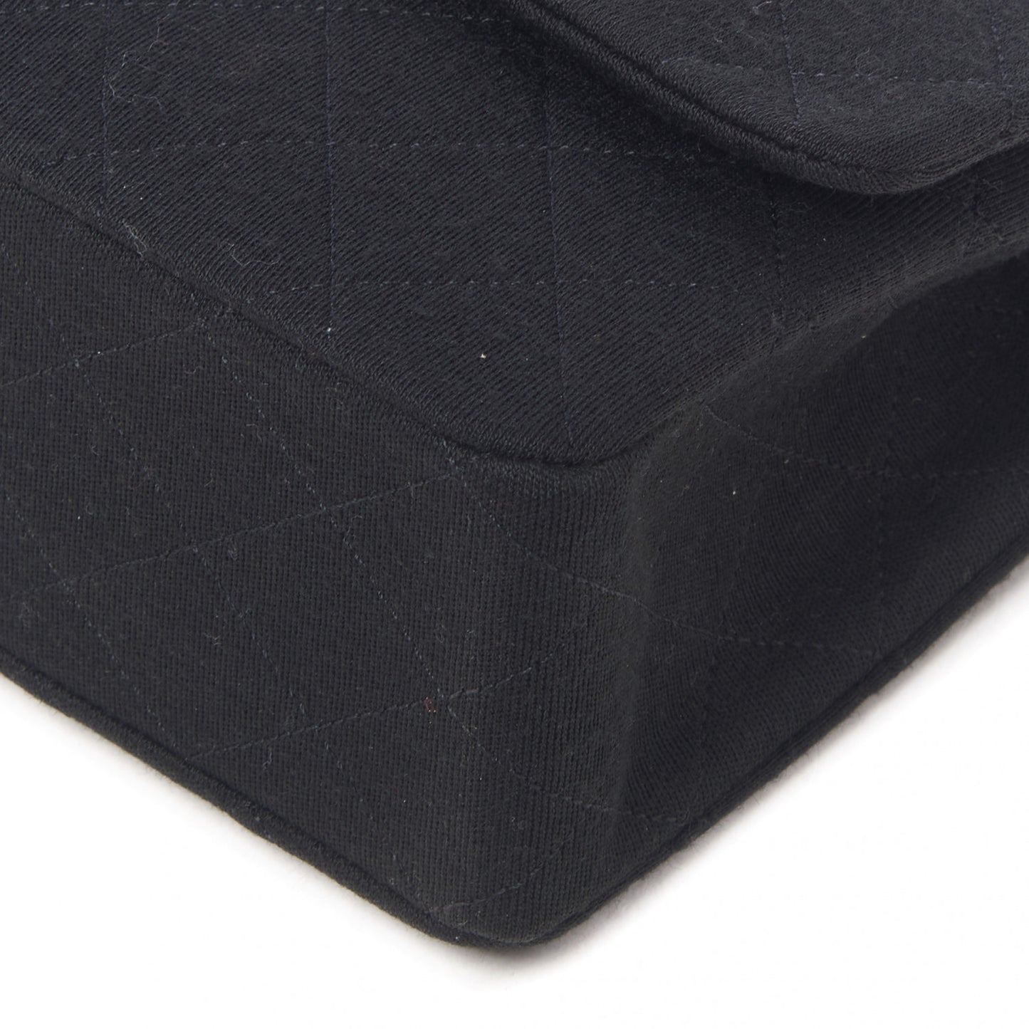 Jersey Quilted Medium Double Flap Black