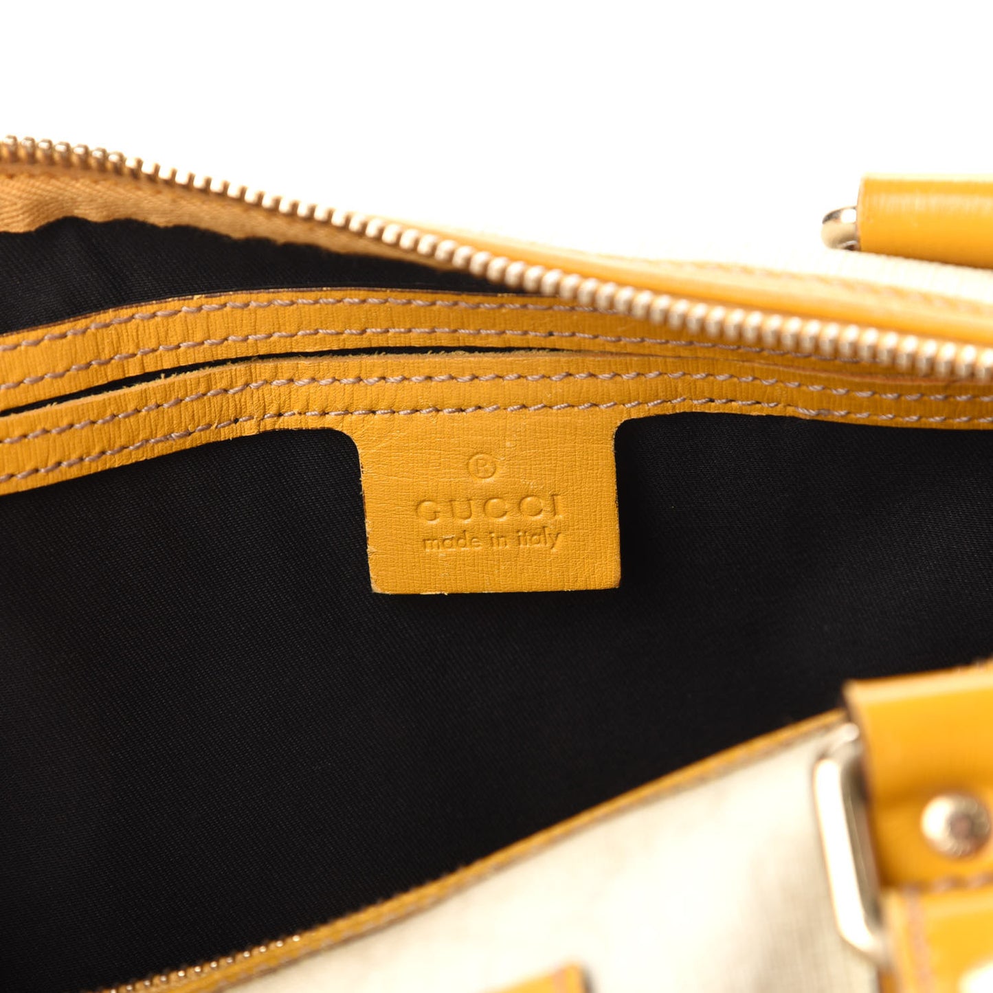 GG Plus Monogram Medium Joy Boston White Yellow