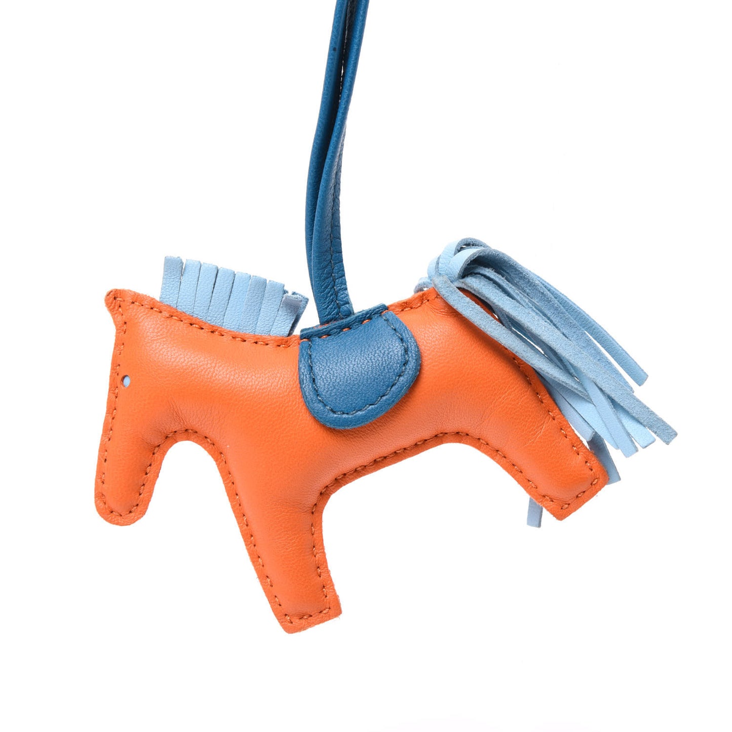 Milo Lambskin Grigri Rodeo Horse Bag Charm PM Feu Celeste Bleu Izmir