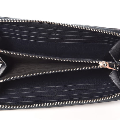 Saint Laurent Grained Calfskin Rive Gauche Zip Around Wallet Deep Marine 5 of 9