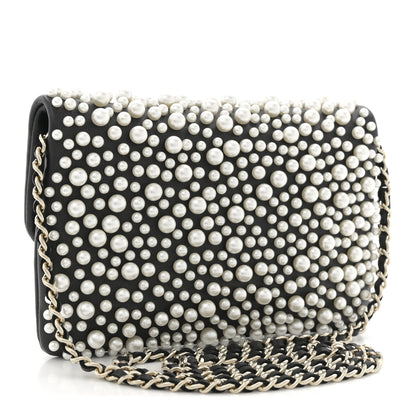Chanel Lambskin Pearls Flap Black 3 of 10