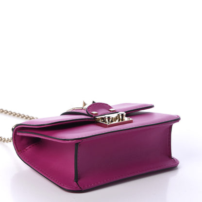 Valentino Garavani Vitello Mini Glam Lock Rockstud Flap Fuxia 4 of 9