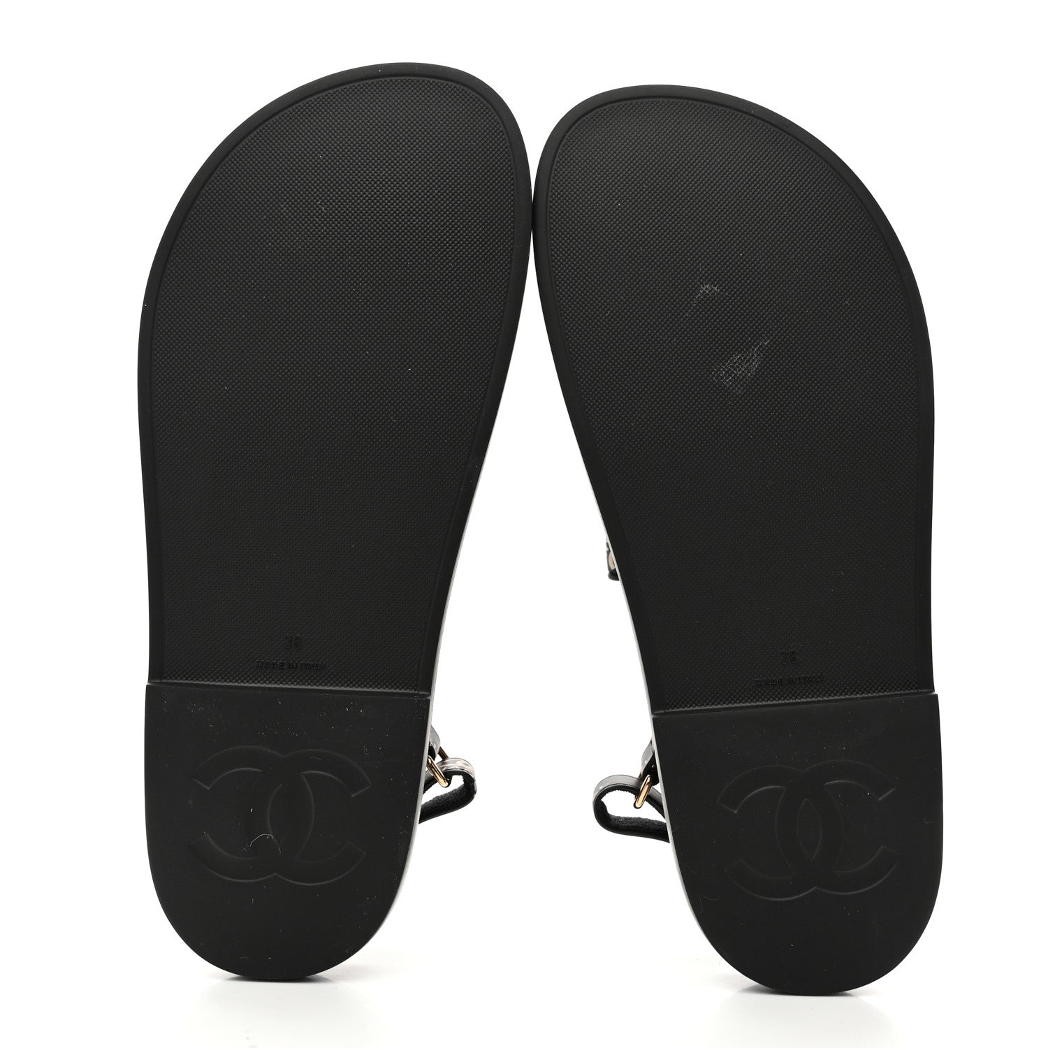 シャネル サンダル Chanel Rubber CC Dad Sandals 38 Black 1793322 – FASHIONPHILE