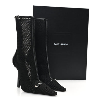 Saint Laurent Elba Applique Tulle Aston 115 Boots 37.5 Black 10 of 10