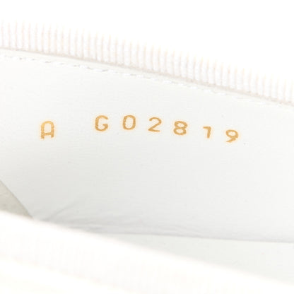 Chanel Iridescent Lambskin Cap Toe CC Ballerina Flats 37.5 White 8 of 9