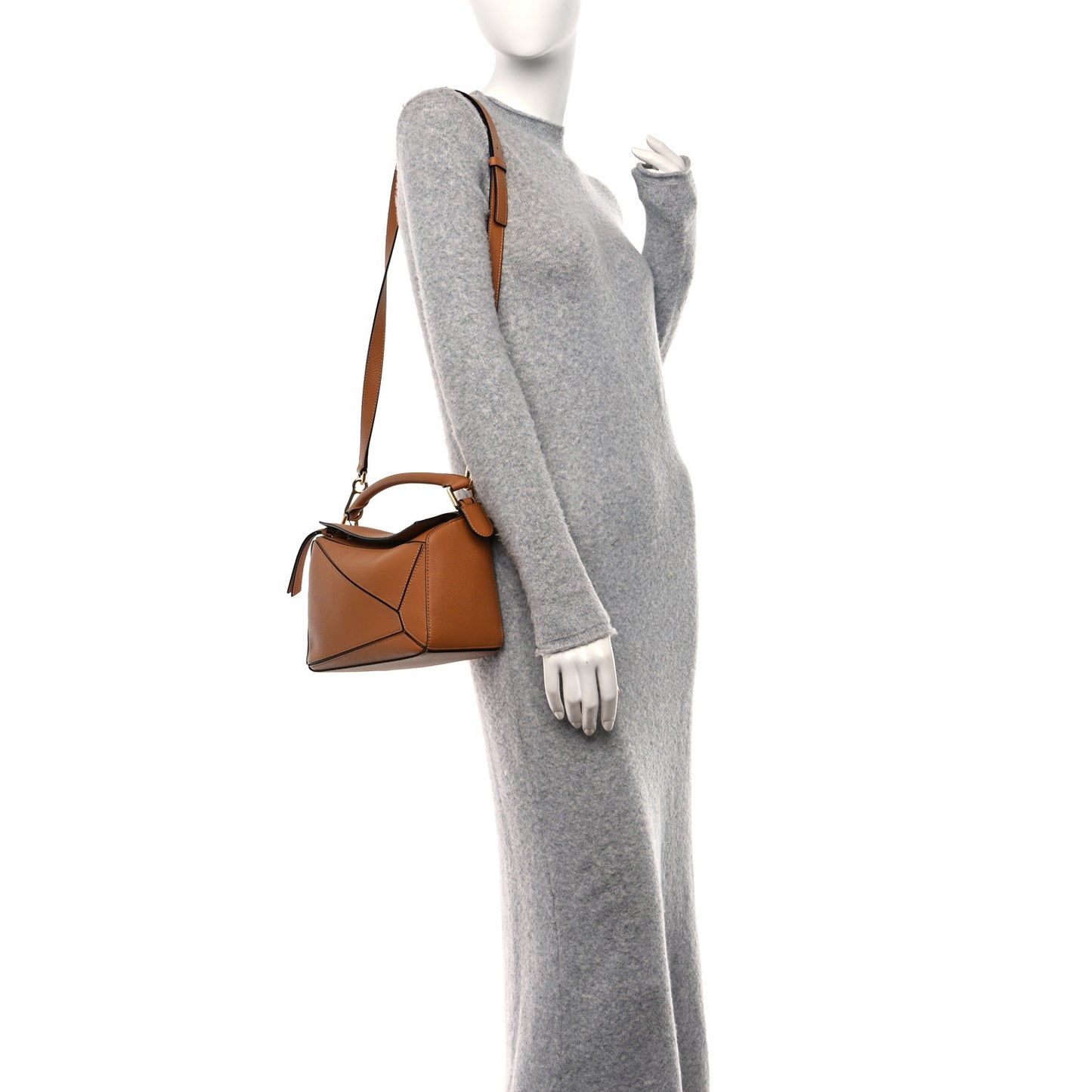 Calfskin Small Puzzle Bag Light Caramel