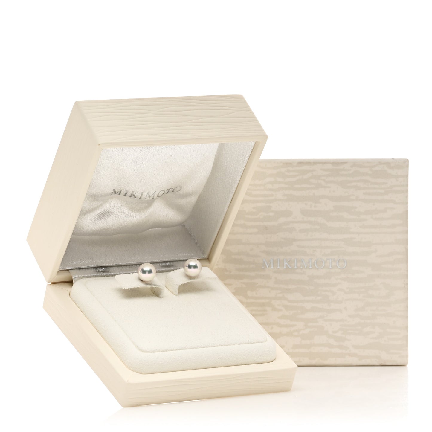 18K White Gold Akoya Pearl 8-8.5mm Stud Earrings