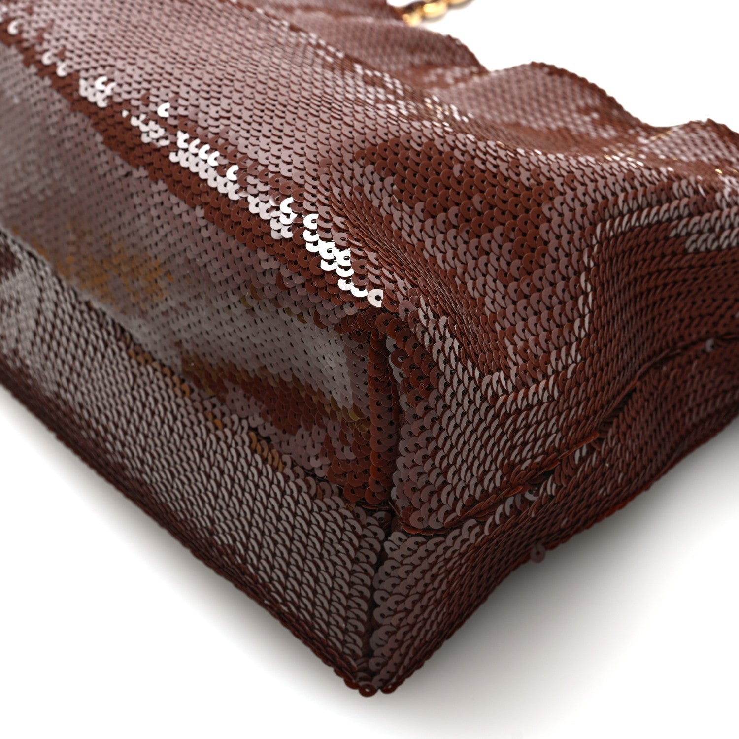 Loewe Sequin Medium Donut Chain Flamenco Knot Clutch Chocolate 10 of 10