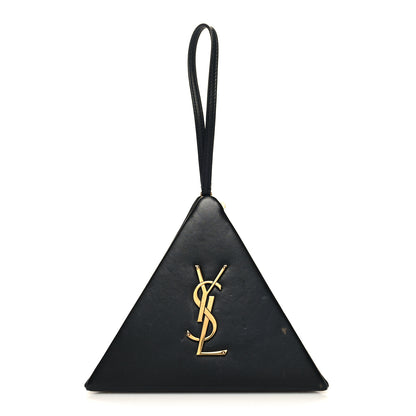 Saint Laurent Lambskin Pyramid Clutch Black 1 of 10