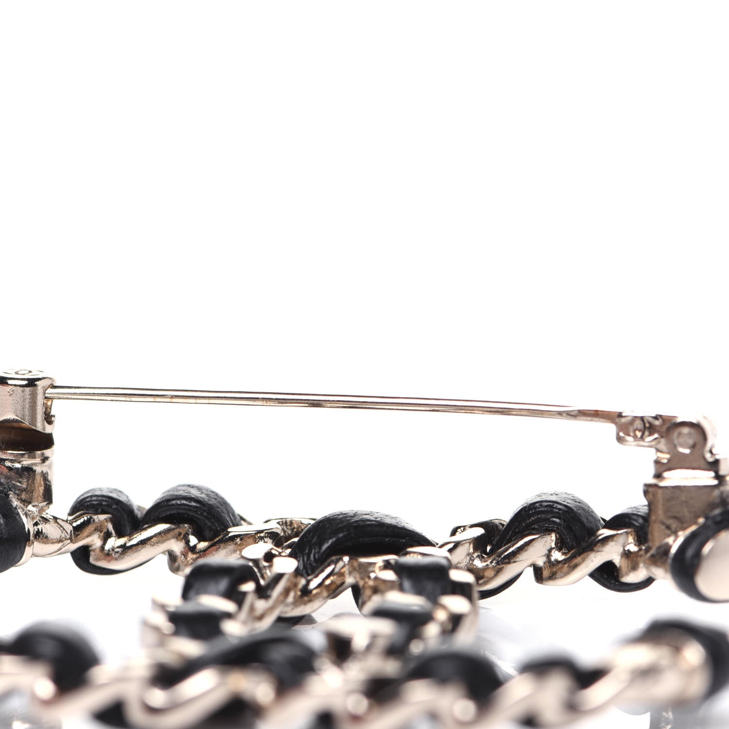 Chanel Lambskin Chain CC Brooch Black Gold 5 of 8