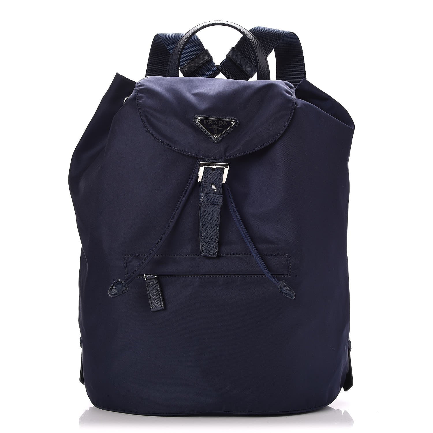 Prada Nylon Vela Saffiano Medium Cinch Backpack Baltico 1 of 7