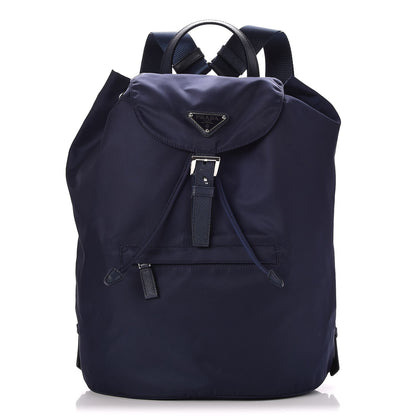 Prada Nylon Vela Saffiano Medium Cinch Backpack Baltico 1 of 7