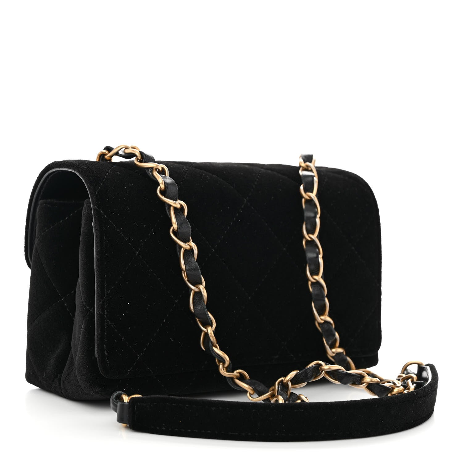 Chanel Velvet Strass Diamond Lock Flap Black 4 of 11
