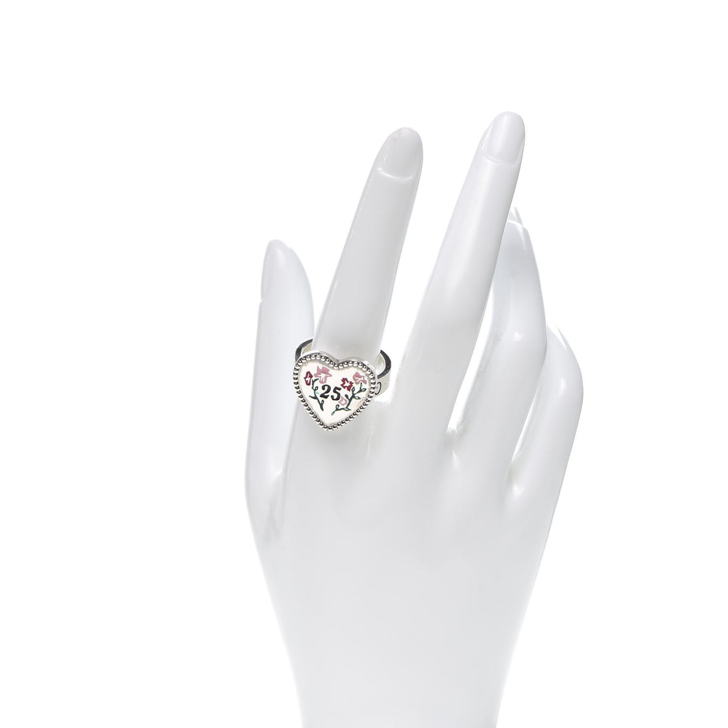 Sterling Silver Heart 25 Ring 61 9.5