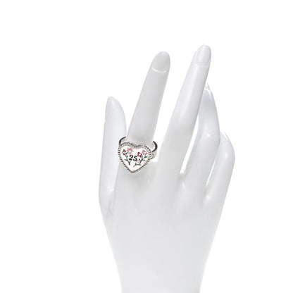 Gucci Sterling Silver Heart 25 Ring 61 9.5 2 of 7