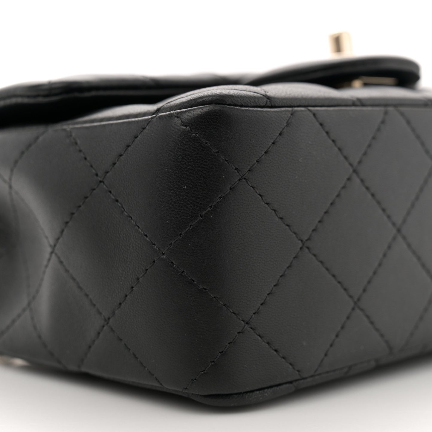Lambskin Quilted Mini Rectangular Flap Black