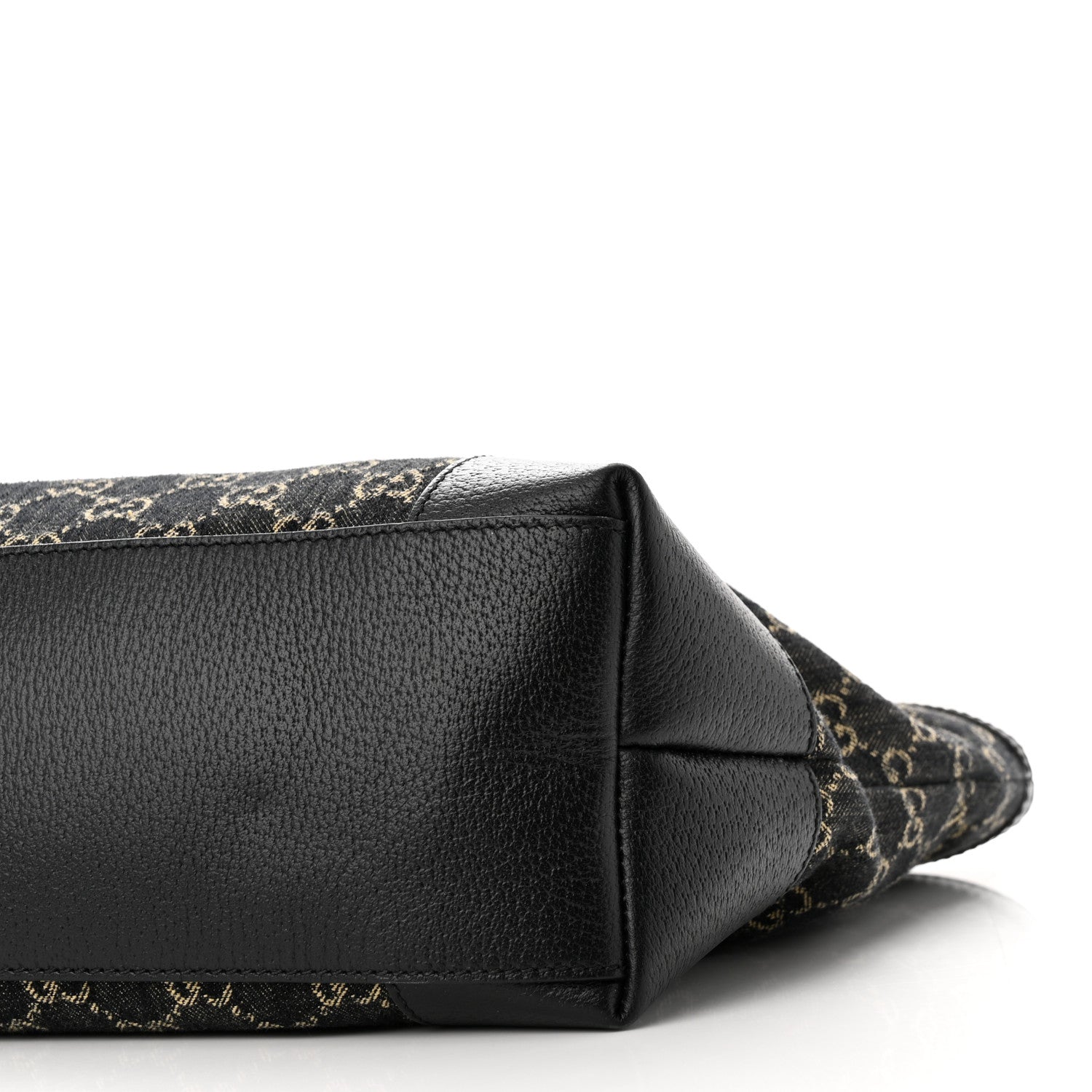 Gucci Jacquard Black Denim GG Monogram Medium Ophidia Shopping Tote Black Ivory 11 of 11