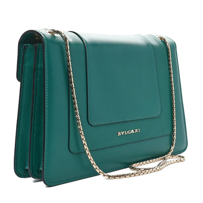 Bulgari Calfskin Serpenti Forever Shoulder Bag Emerald Green 3 of 9