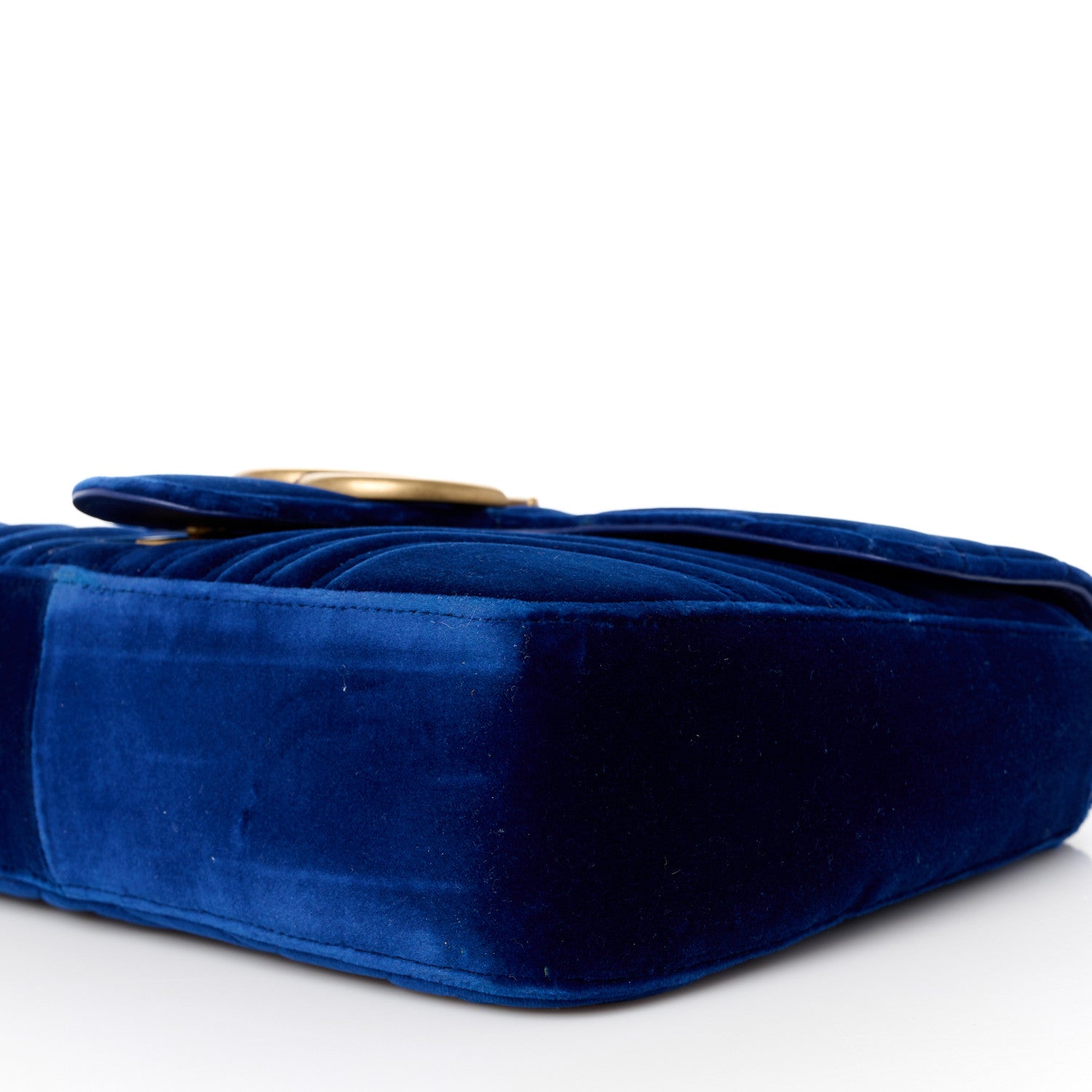 Gucci Velvet Matelasse Medium GG Marmont Shoulder Bag Cobalt Blue 11 of 11