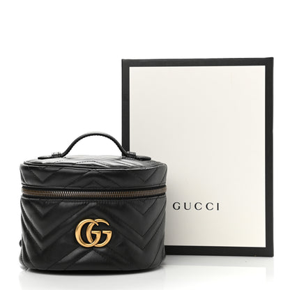 Gucci Calfskin Matelasse Mini GG Marmont Round Backpack Black 11 of 11