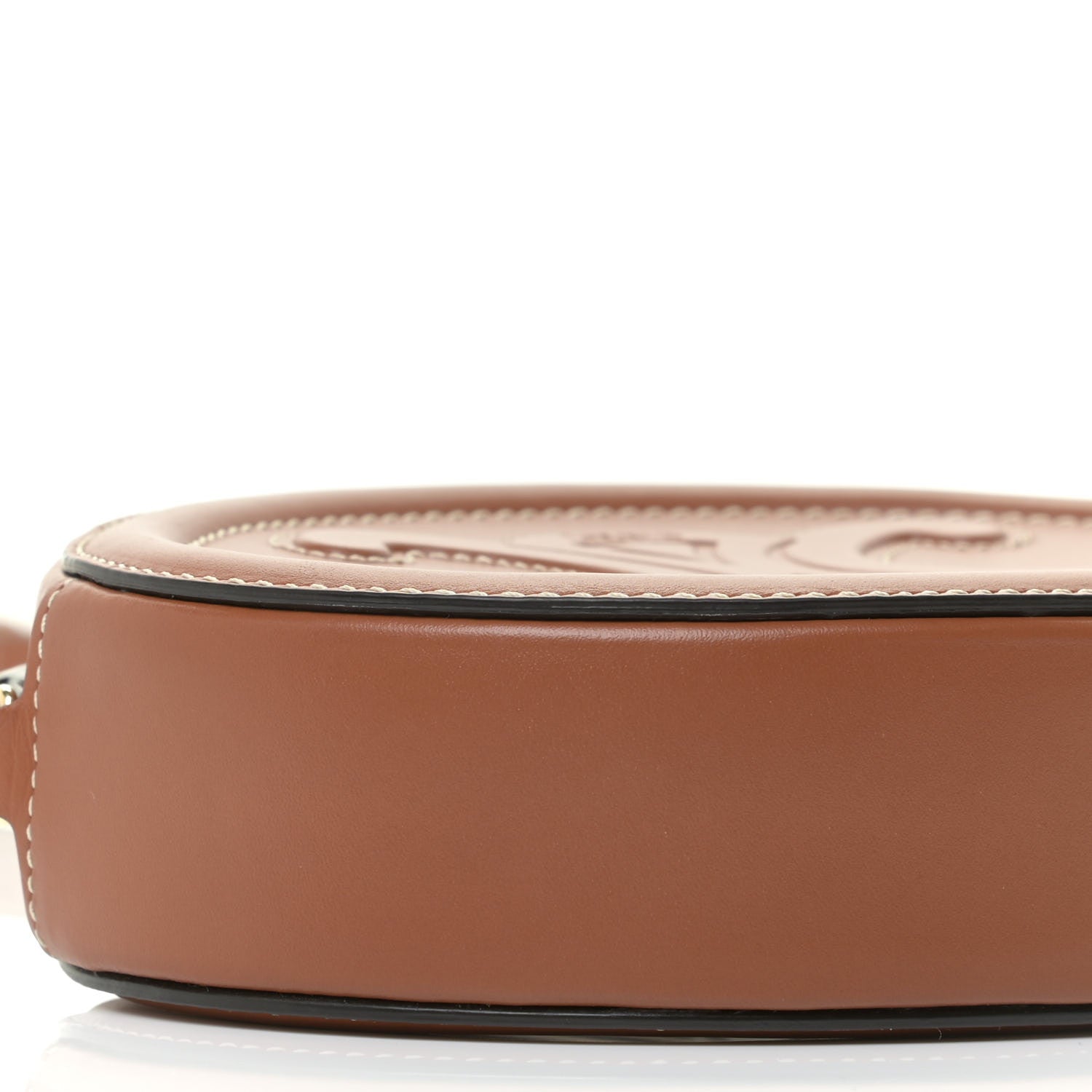 Celine Smooth Calfskin Cuir Small Triomphe Oval Crossbody Purse Tan 6 of 9