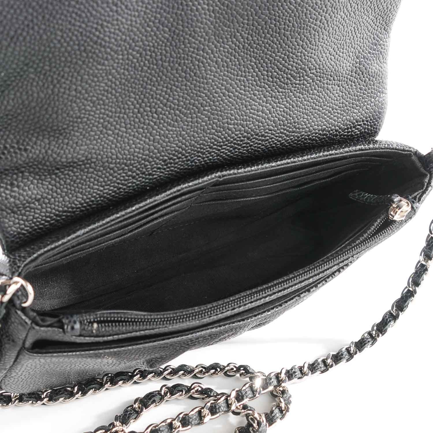 Chanel Caviar Half Moon Wallet On Chain WOC Black 6 of 9