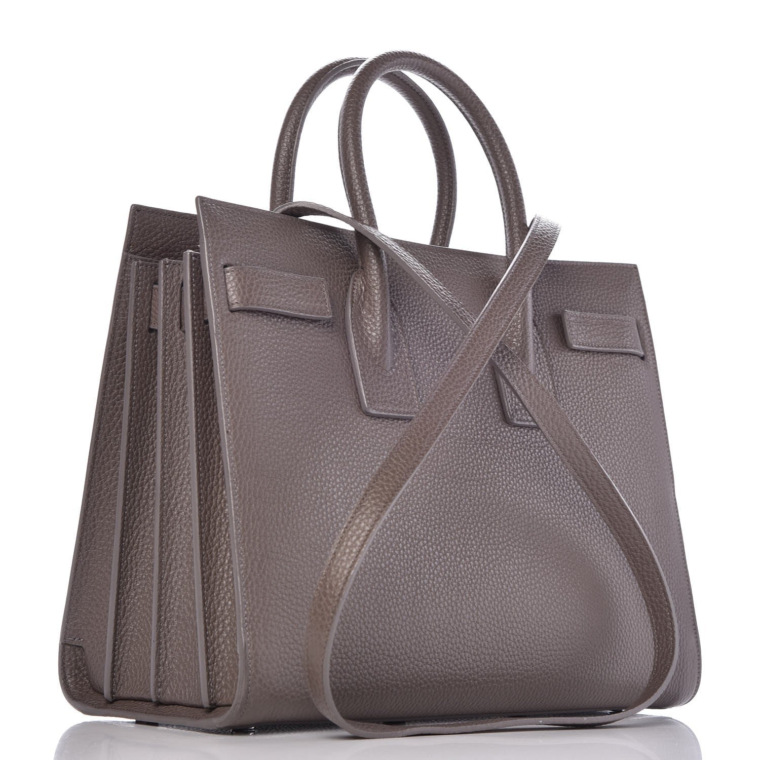 Saint Laurent Grained Calfskin Small Sac De Jour Fog 4 of 13