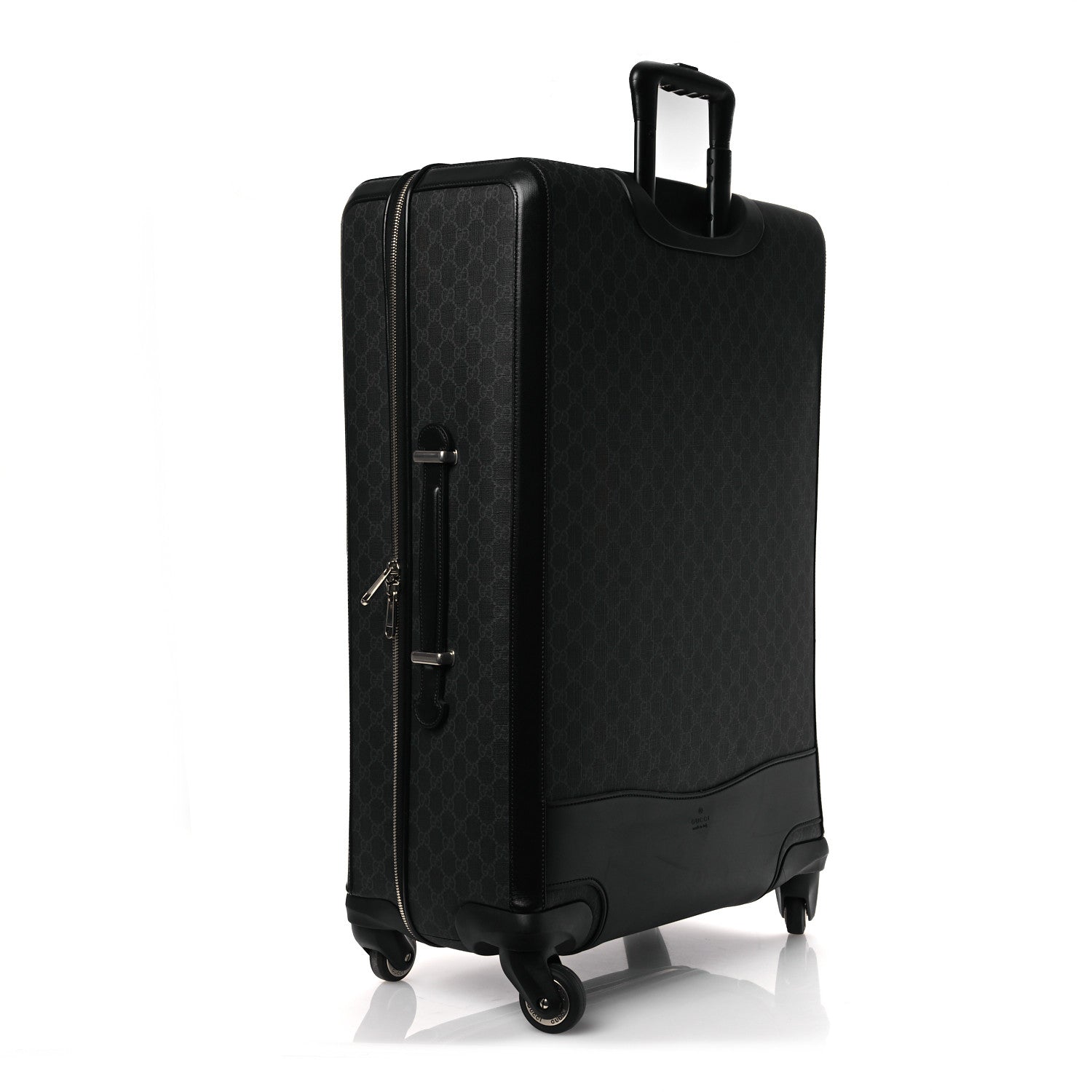 Gucci GG Supreme Monogram Large Four Wheel Suitcase Black Grey 2 of 10