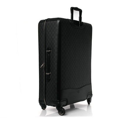 Gucci GG Supreme Monogram Large Four Wheel Suitcase Black Grey 2 of 10