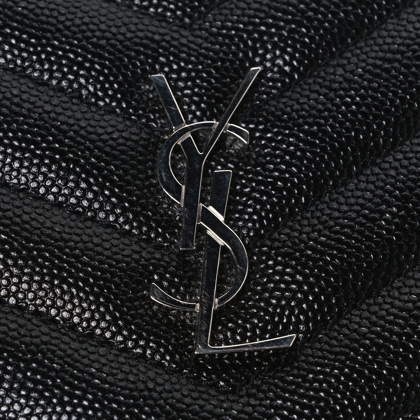 Grain De Poudre Matelasse Chevron Monogram Zipped Card Case Black