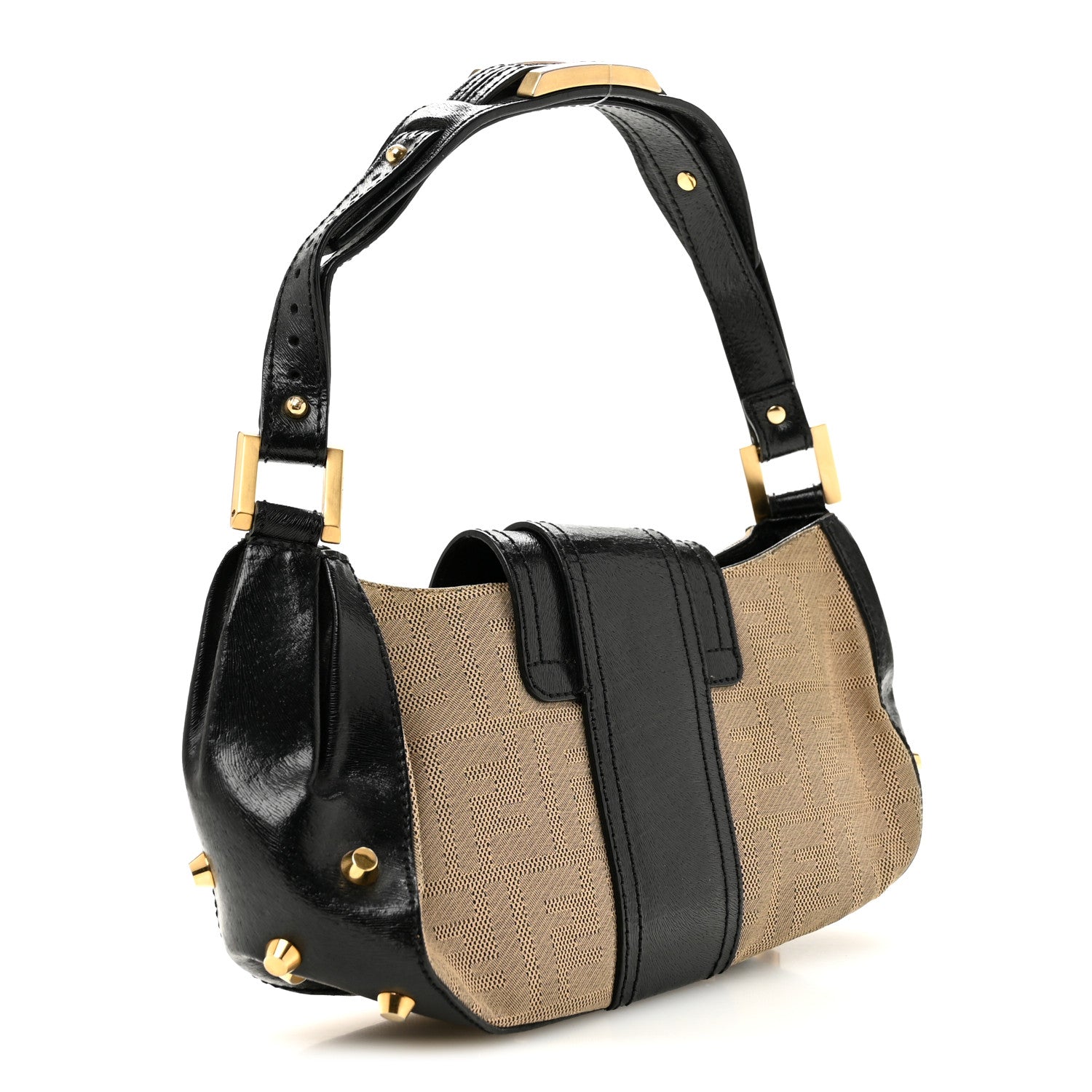 Fendi Zucca Shadow Shoulder Bag Black 3 of 12