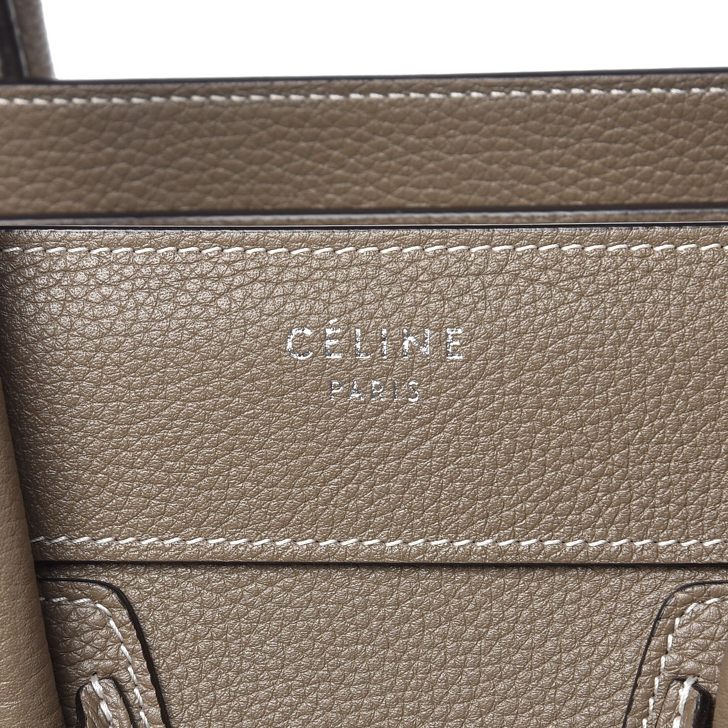 Celine Drummed Calfskin Micro Luggage Souris 20 of 25