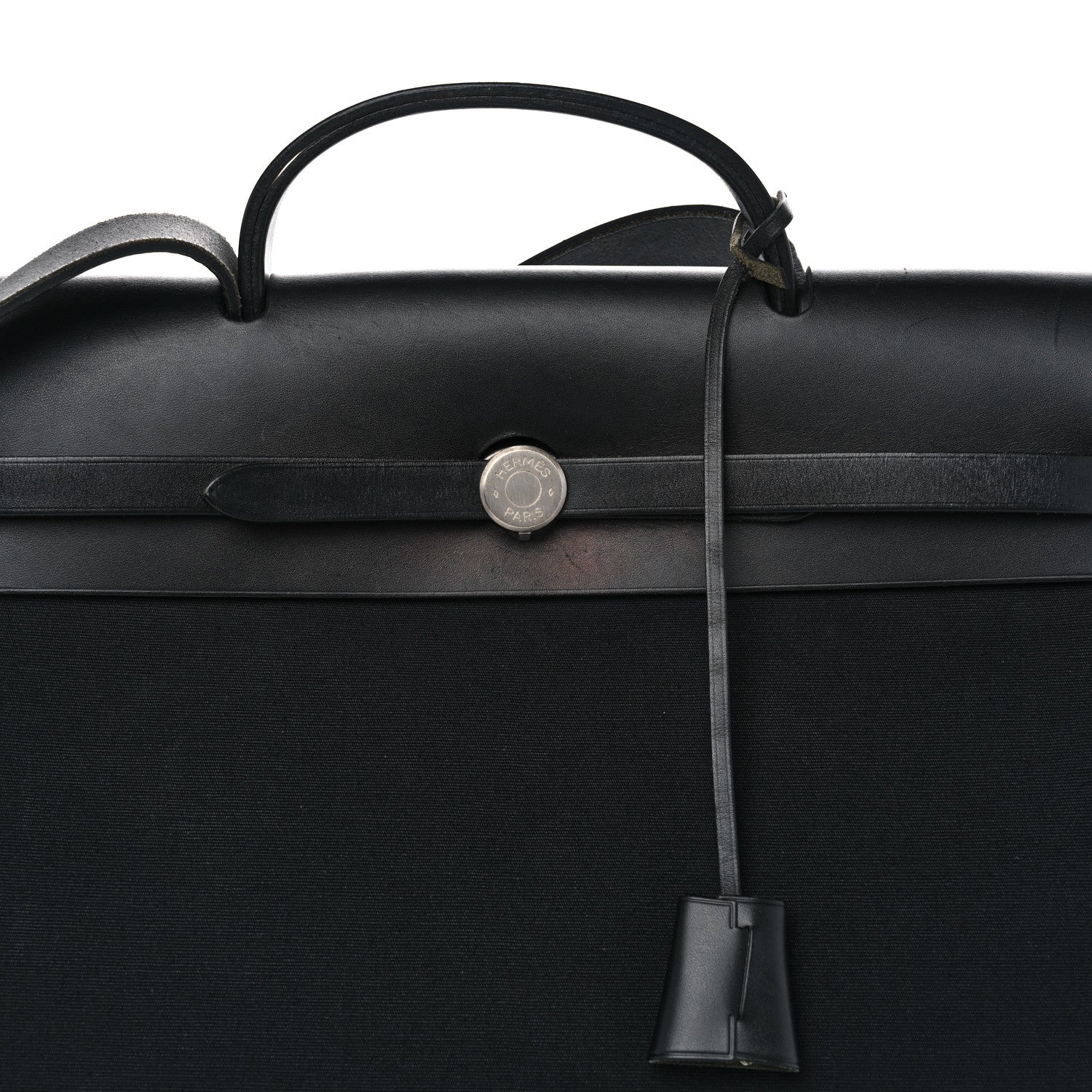 Hermes Toile Vache Calfskin Herbag 39 MM Black 9 of 13