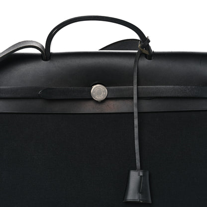 Hermes Toile Vache Calfskin Herbag 39 MM Black 9 of 13