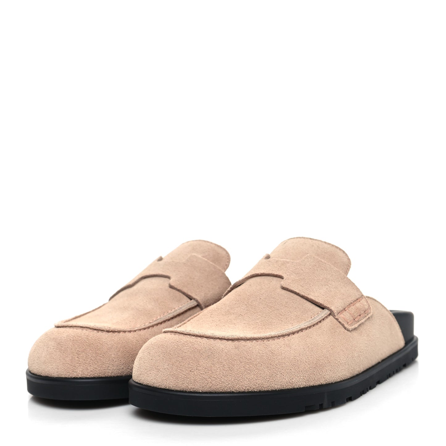Suede Calfskin Go Mules 37 Beige Nude