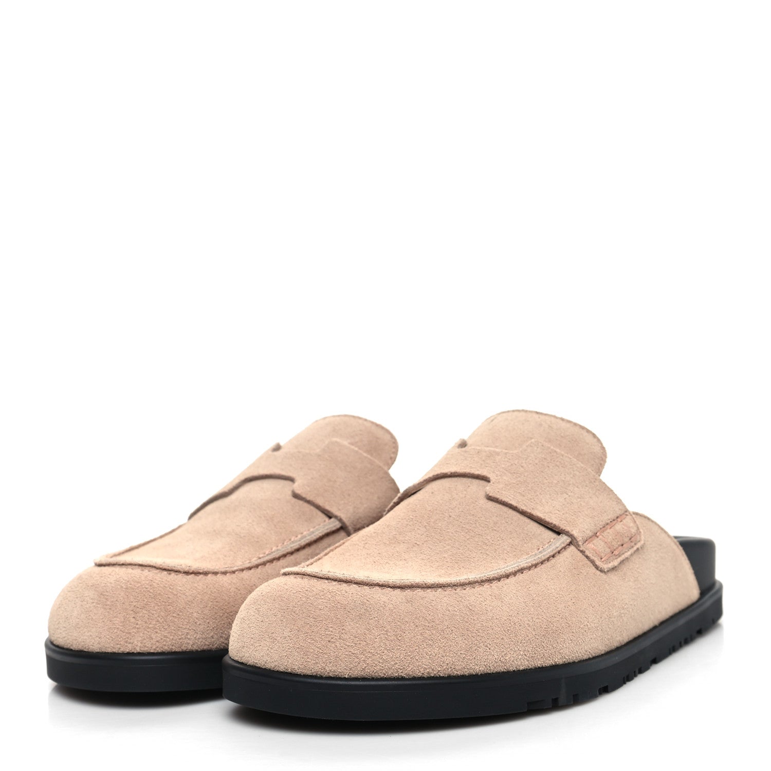 Hermes Suede Calfskin Go Mules 37 Beige Nude 3 of 10