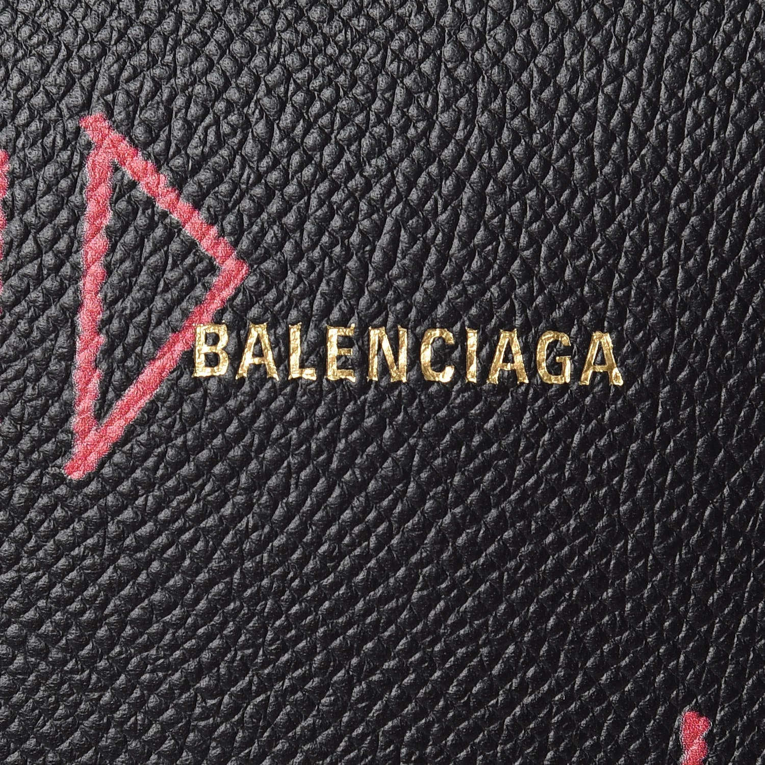 Balenciaga Signature Grained Calfskin Graffiti M Ville Top Handle Bag Black Multicolor 8 of 11