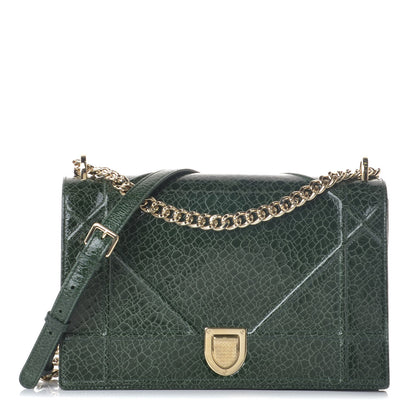 Christian Dior Ceramic Effect Deerskin Large Diorama Flap Bag Malachite Green 1 of 7