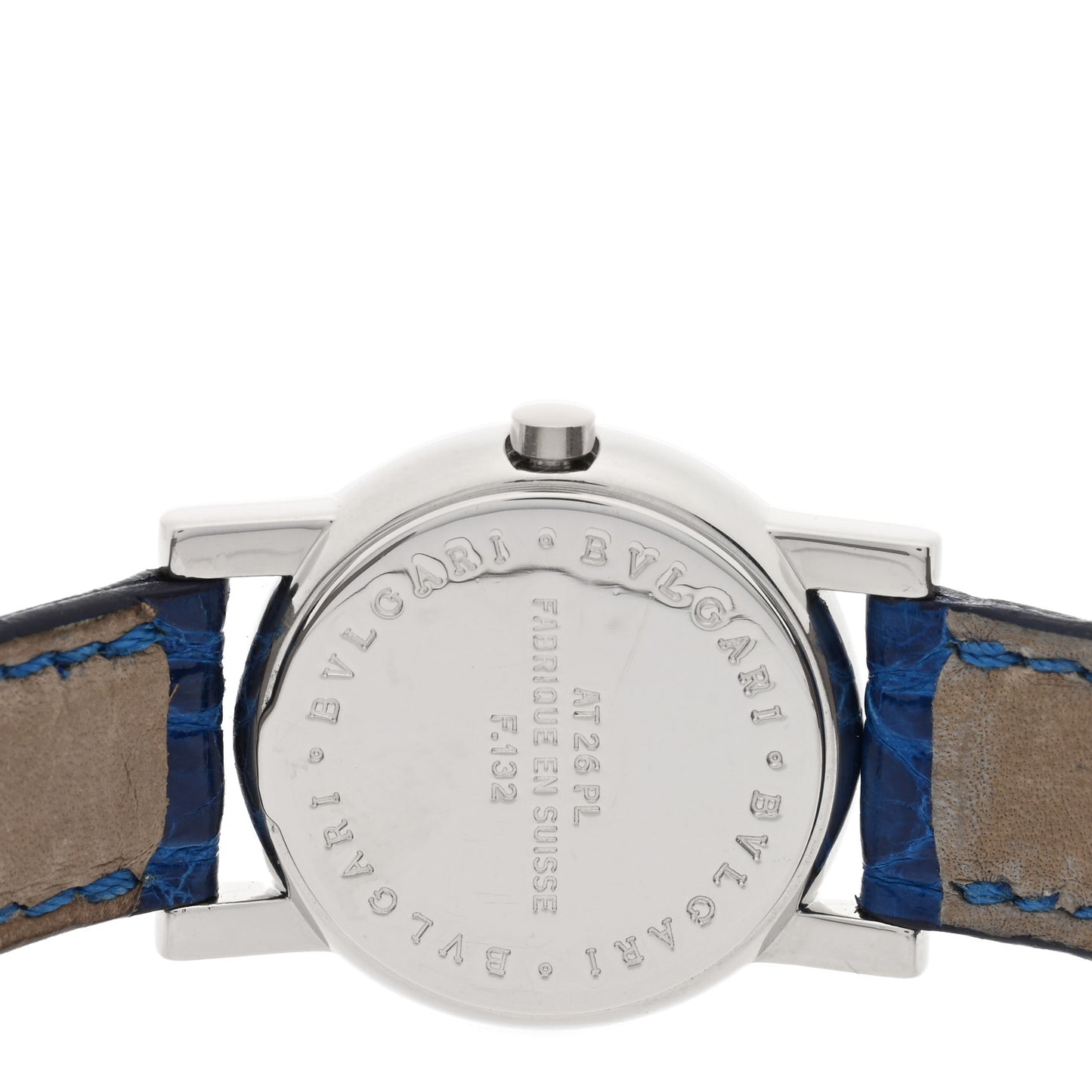 Platinum Alligator 26mm Anfiteatro Quartz Watch Blue