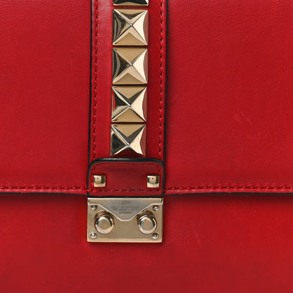 Valentino Garavani Vitello Medium Glam Lock Rockstud Flap Red 9 of 10