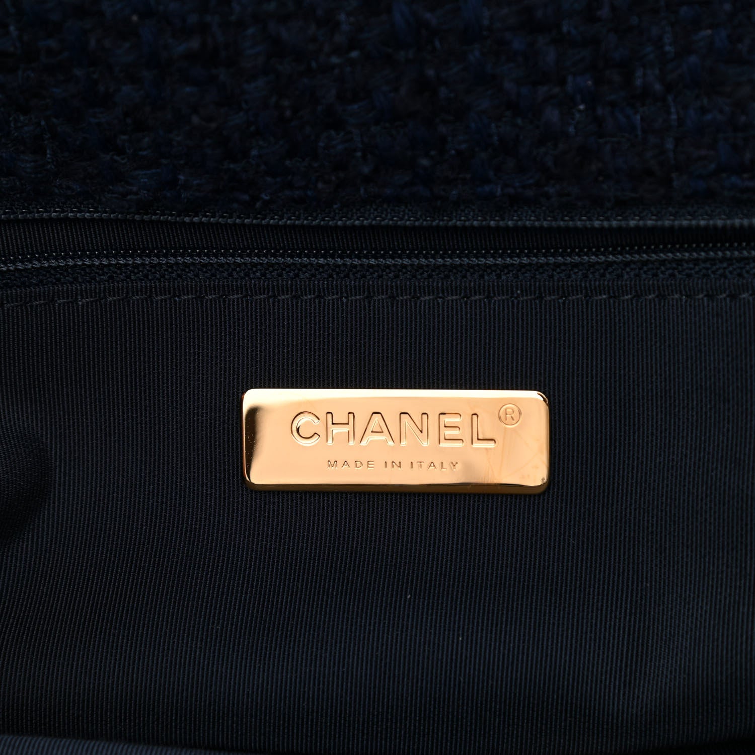 Chanel Tweed Quilted Maxi Chanel 19 Flap Navy 6 of 10