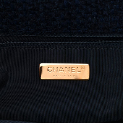 Chanel Tweed Quilted Maxi Chanel 19 Flap Navy 6 of 10